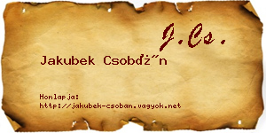 Jakubek Csobán névjegykártya